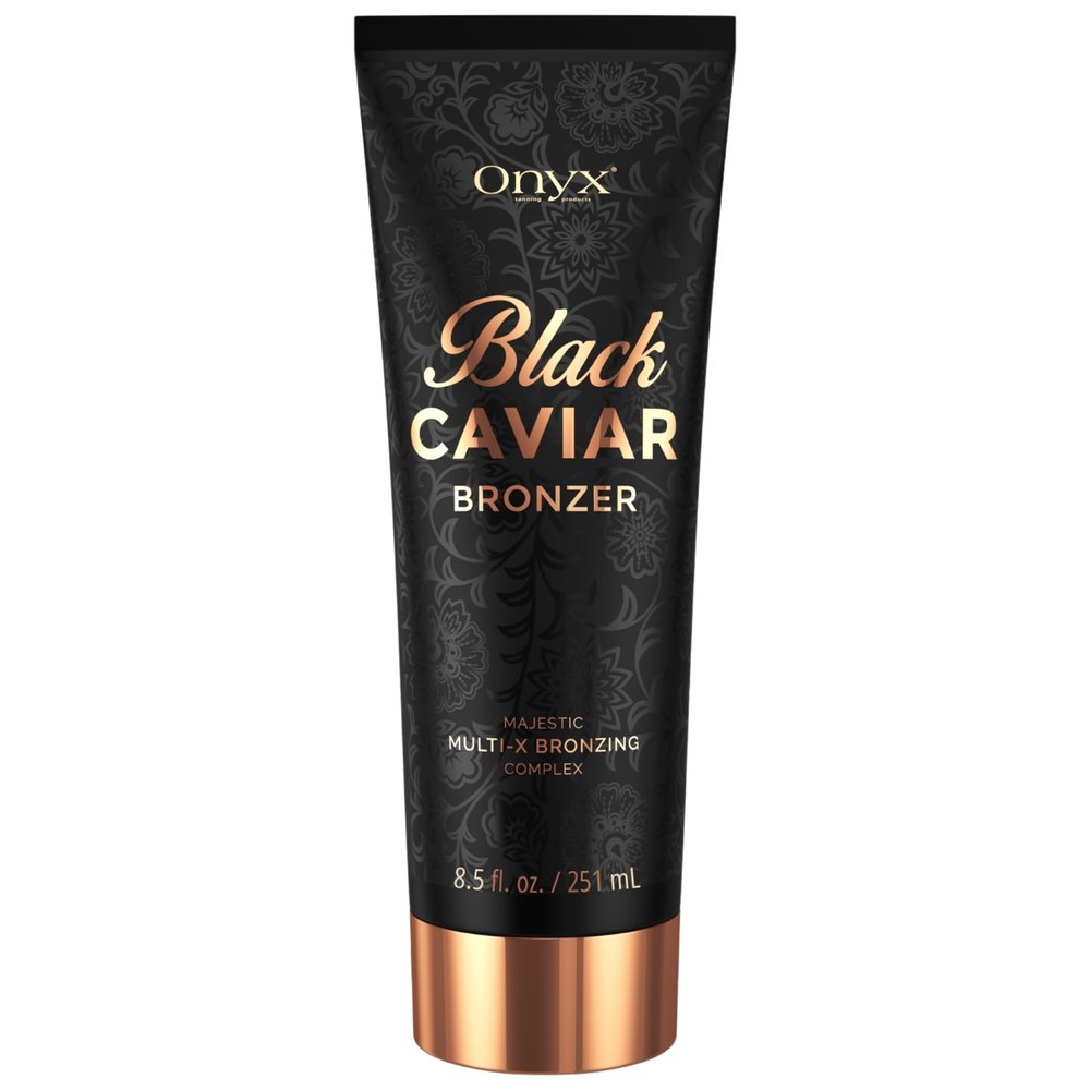 Onyx Black Caviar Dark Tanning Bed Lotion with Bronzer & Accelerator - Indoor Tanning Lotion for Ultra Dark Tan | Hydrating Aloe | 8.5 Fl Oz