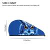 LHBWCVN Blue Owl Hair Towel Wrap for Women Hair Cap Coral Velvet Hair Drying Cap with Button Super Absorbent Hair Drying Towel Quick Dry Hair Turban for Wet Hair Long Thick Hair view 4