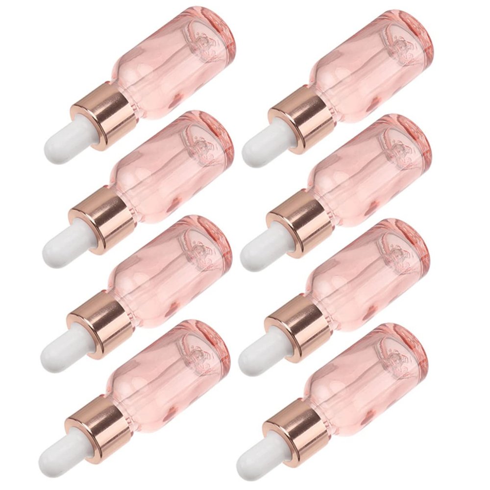 DECOMELODY 8pcs Leakproof Glass Dropper Bottles for Essential Oils Portable Small Containers for Home and Travel Delicate Design for Aromatherapy and Blending