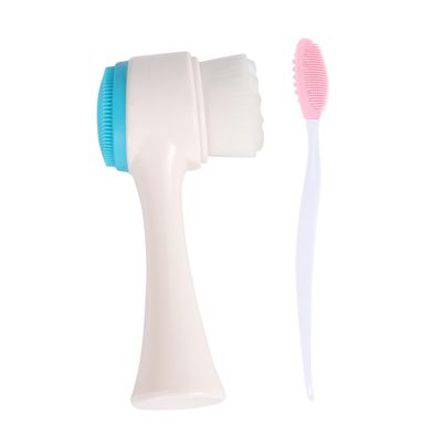 ARTSEWPLY 2pcs Double-Sided Silicone Facial Brush Deep Cleaning Manual Face and Nose Brush and Compact and Lightweight Beauty Tools for Refreshing Skin