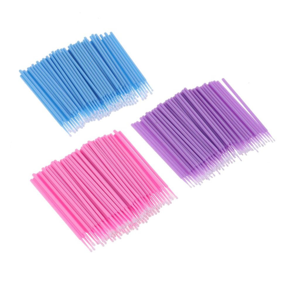 DECOMELODY 300pcs Small Head Cotton Swabs Tips Cotton Micro Applicators for Eyelash Nail Art