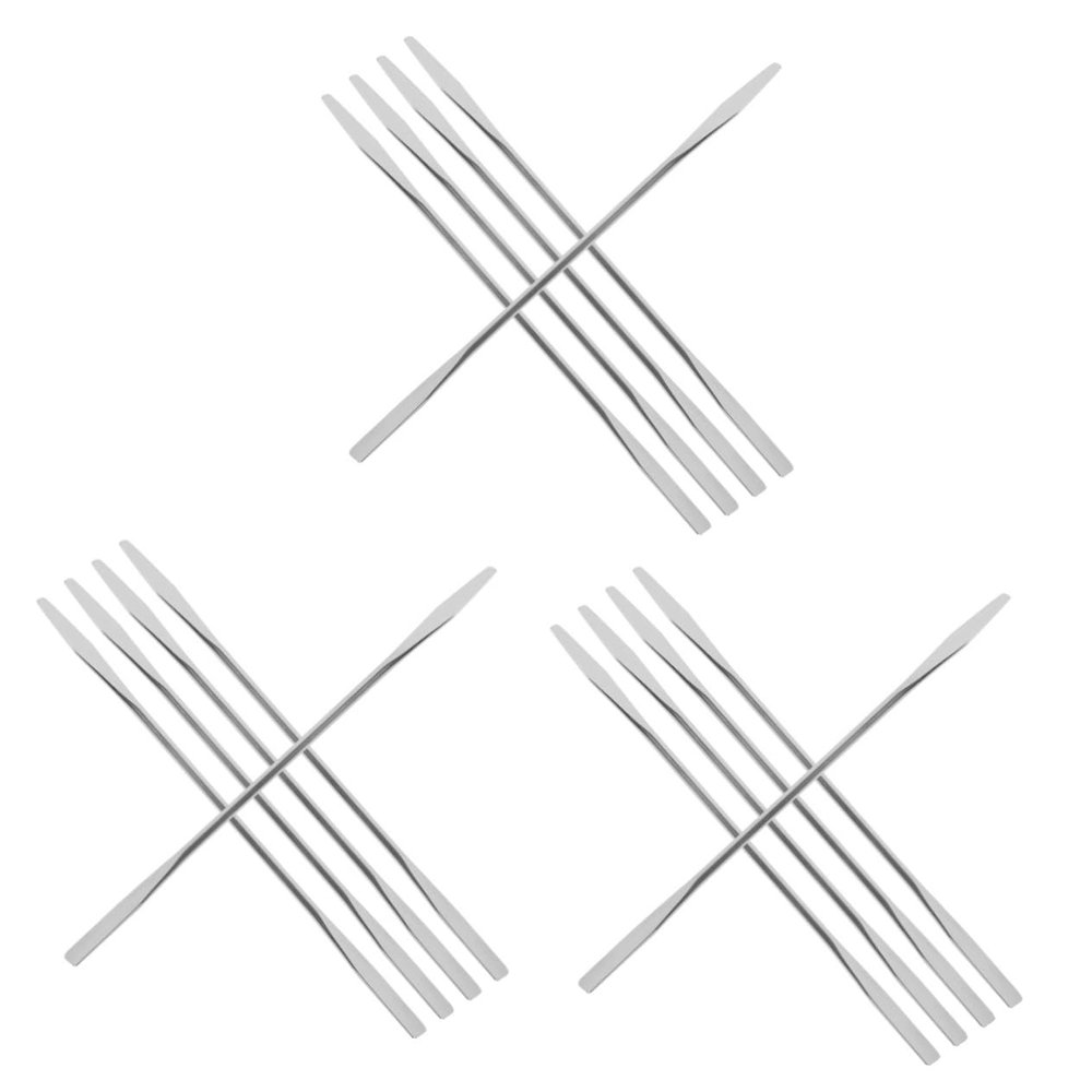 BESPORTBLE 15pcs Stainless Steel Cosmetic Mixing Rods Makeup Spatula for Mixing Foundation Creams and to Clean for Professional and Personal Use