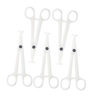 DECOMELODY 5pcs Disposable Piercing Pliers Diagonal Pliers for Body Piercing White Gentle Puncture Action for Professional Use