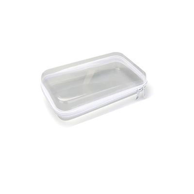 3-piece high-end hard shell storage bag, professional grade transparent plastic zipper box, waterproof PET travel bag for storing toiletries, cosmetics, toys, etc (Small size)