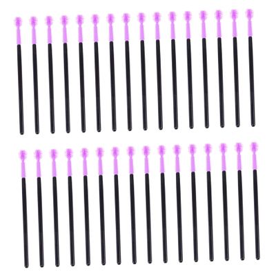 FOMIYES 50pcs Disposable Eyebrow Brush Purple Lash and Brow Brush Set Makeup Eyelash Applicator Beauty Tool Portable