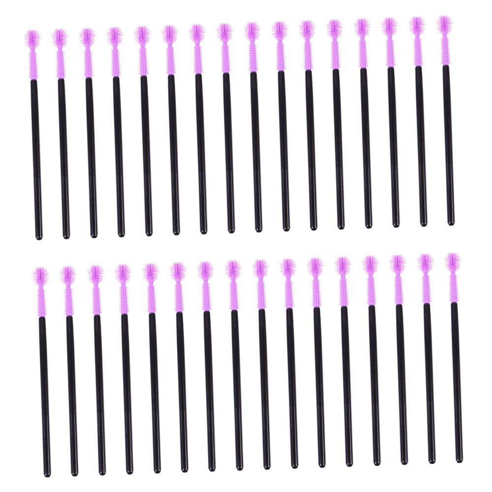FOMIYES 50pcs Disposable Eyebrow Brush Purple Lash and Brow Brush Set Makeup Eyelash Applicator Beauty Tool Portable