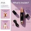 SPA SCIENCES - AIVA Deluxe  Patented Dual 2-in-1/Double Sided Facial Hair Remover & Eyebrow Trimmer USB Rechargeable with Built-in LED Lights & 2 Extra Replacement Heads view 2