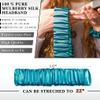 100% Pure Mulberry Silk Headband for Women  Ultra Thin Scrunchy, Adjustable Hairband for Washing Face, Skincare, Makeup & Sports  Prevents Frizz & Breakage, Great for Curly Hair (Teal) view 2
