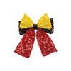 Koolgil 5 Inch Glitter Big Bow Sequins Bling Hair Clip Cheerleading Hair Bow with Alligator Clips Hair Accessories for Women Teens Girls Kids (A- Red Black Yellow) view 1