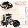 Black Makeup Train Case Professional Makeup Storage Organizer Box Make Up Carrier,Nail Case for Nail Tech Organizer - Wheels Makeup Case Organizer, Cosmetic Case, Makeup Train Case, Make Up Case view 4