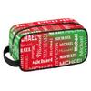 CURLYOOT Personalized Toiletry Bag, Custom Name Makeup Bag Travel Makeup Organizer Case, Customized Cosmetic Bag with Name for Men Women Team, Dark Red Green view 1