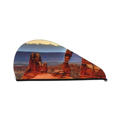 STVYUKL Arches National Park Hair Drying Cap Super Absorbent Soft Hair Drying Towel Quick Dry Coral Velvet Drying Hair Caps Hair Turban for Women Wet Hair Long Thick Hair