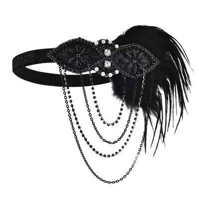 1920s Headpiece Flapper Headband, Roaring 20s Hair Accessories Vintage Hair Clip Sequins Hair Hoop/627