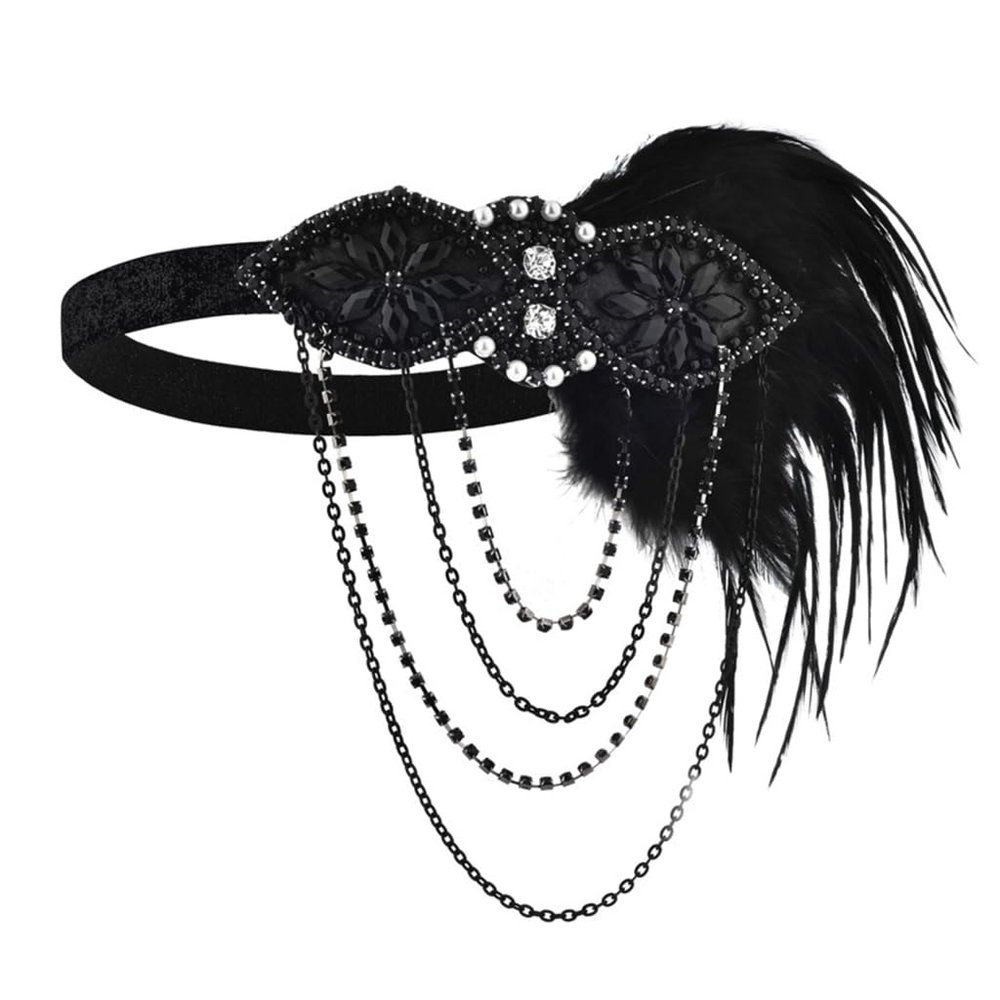 1920s Headpiece Flapper Headband, Roaring 20s Hair Accessories Vintage Hair Clip Sequins Hair Hoop/627