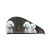 STVYUKL Bichon Frise Hair Drying Cap Super Absorbent Soft Hair Drying Towel Quick Dry Coral Velvet Drying Hair Caps Hair Turban for Women Wet Hair Long Thick Hair view 1