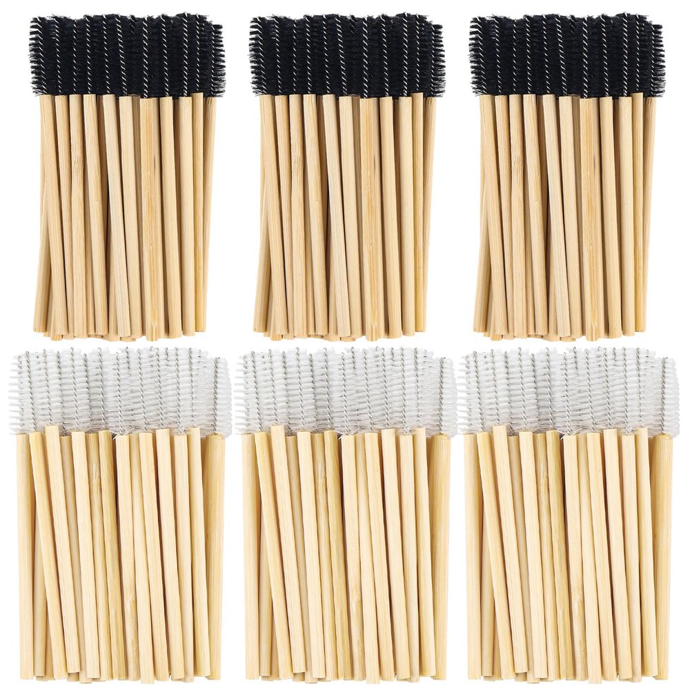 300PCS Disposable Mascara Wands Spoolie Brush Crystal Eyebrow Brushes Eyelash Extension Applicator Makeup Kits Bamboo Mascara Brush