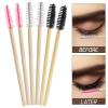 300PCS Disposable Mascara Wands Spoolie Brush Crystal Eyebrow Brushes Eyelash Extension Applicator Makeup Kits Bamboo Mascara Brush view 2