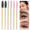 300PCS Disposable Mascara Wands Spoolie Brush Crystal Eyebrow Brushes Eyelash Extension Applicator Makeup Kits Bamboo Mascara Brush view 3
