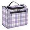 Kaifanee Waterproof Hanging Toiletry Bag for Women and Men, Purple White Buffalo Plaid Check Travel Cosmetic Bag Bathroom Storage Bag Hygiene kit view 1