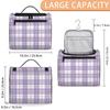 Kaifanee Waterproof Hanging Toiletry Bag for Women and Men, Purple White Buffalo Plaid Check Travel Cosmetic Bag Bathroom Storage Bag Hygiene kit view 2