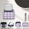 Kaifanee Waterproof Hanging Toiletry Bag for Women and Men, Purple White Buffalo Plaid Check Travel Cosmetic Bag Bathroom Storage Bag Hygiene kit view 3