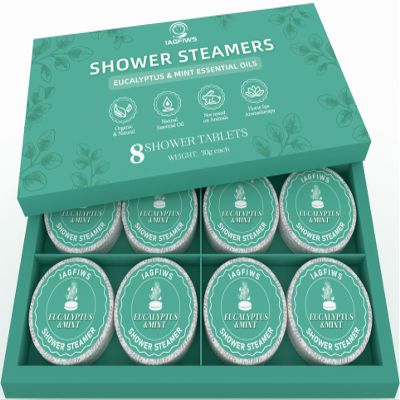 Shower Steamers Aromatherapy, Christmas Stocking Stuffers for Teen Girls for Women Mom Her, 8-Pack Shower Bombs Eucalyptus & Mint Essential Oil, Relaxation & Self Care White Elephant Gifts