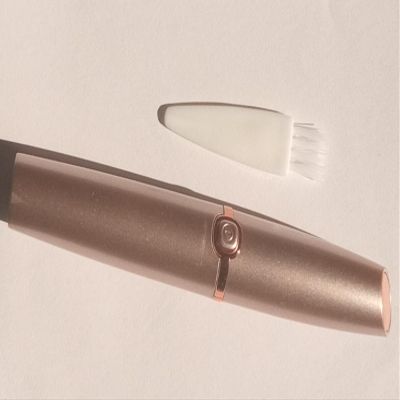 Painless Eyebrow Hair Remover,Upper Lip Hair Removal Trimmer with LED Light for Women - Rose Gold(Pack of 1)