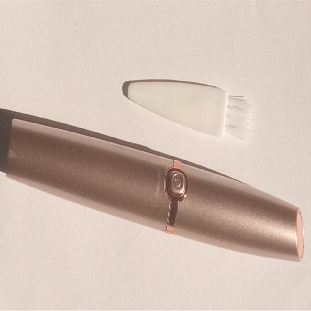 Painless Eyebrow Hair Remover,Upper Lip Hair Removal Trimmer with LED Light for Women - Rose Gold(Pack of 1)