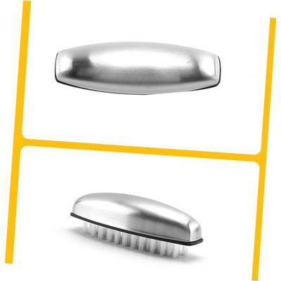 BEBEMOKO Nail Brush for Cleaning under Nail Cleaner Brush Odor Absorber Soap for Hands Stainless Steel Soap