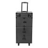 Bokknppo Rolling Makeup Case Cosmetology Case on Wheels Cosmetic Train Case Trolley Roll Travel Box Hair Stylist Travel Case Traveling Cart Trunk for Makeup Artist Esthetician Nail Tech (Black) view 1