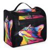 DJYQBFA Colorful Cool Cat Travel Toiletry Bag for Women Men, Large Cosmetic Makeup Bag Hanging Organizer Bag Bathroom Drop Kit view 1