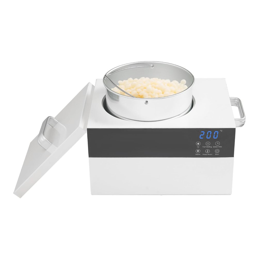 BANLICALI 2.5L Professional Wax Warmer, 300W Electric Wax Melt Warmer with Temperature Adjustable (86F-275F), Digital Display, 5-Mins Fast Melting Waxing Pot for Home White 110V