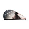 LHBWCVN American Flag Soldier Hair Towel Wrap for Women Hair Cap Coral Velvet Hair Drying Cap with Button Super Absorbent Hair Drying Towel Quick Dry Hair Turban for Wet Hair Long Thick Hair view 1