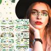 10 Sheets St Patricks Day Temporary Tattoos - St Patricks Day Shamrock Tattoos Face, Saint Patricks Day Shamrock Face Stickers, Waterproof Clover Tattoos Art Make up St Patricks Day Accessories view 1