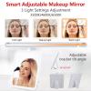 GERYUAEG Travel Makeup Bag with Mirror of LED Lighted, Rechargeable Cosmetic Train Case Artist Makeup Organizer for Women with Adjustable Dividers, Makeup Brushes Holder and Strap (CosMirr-Black02) view 2