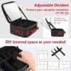 GERYUAEG Travel Makeup Bag with Mirror of LED Lighted, Rechargeable Cosmetic Train Case Artist Makeup Organizer for Women with Adjustable Dividers, Makeup Brushes Holder and Strap (CosMirr-Black02) view 3