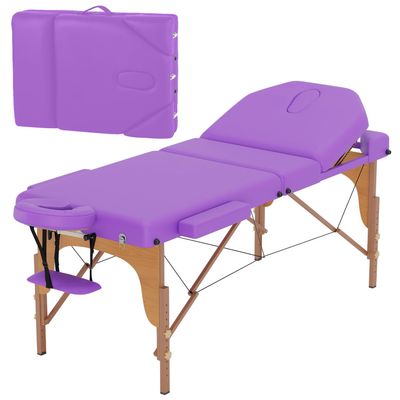 BestMassage Massage Bed Portable Massage Table 77" L 28" W Lash Bed Height Adjustable 3 Folding PU Leather with Oxford Bag for Spa Footmassage Facial CareSpa Tattoo