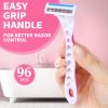 Leriton 96 Count Women's Disposable Razors Blades Bulk 3 Blade Razors for Women Disposable Head Razor Sensitive Skin Razor Comfortable Shave for Bathing Hotel Travel view 3