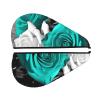 Black White Teal Gray Rose Flowers Hair Towel Wrap for Women Hair Cap Coral Velvet Hair Drying Cap with Button Super Absorbent Hair Drying Towel Quick Dry Hair Turban for Wet Hair Long Thick Hair view 2