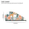 Corgi Floral Flowers Spring Garden Hair Towel Wrap for Women Hair Cap Coral Velvet Hair Drying Cap with Button Super Absorbent Hair Drying Towel Quick Dry Hair Turban for Wet Hair Long Thick Hair view 4