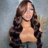 oulaer Blonde Wig Highlight 1b/30 Color Body Wave Brazilian Human Hair Wig Pre Plucked Remy Hair Side Part 13x6 HD Transparent Lace Front Wig Natural Hairline with Baby Hair 150% Density 24inch view 2