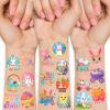117PCS Easter Temporary Tattoos for Kids Men Women, Tiny Easter Egg and Bunny Fake Tattoos Stickers, Easter Face Body Fake Tattoos for Adults, Easter Basket Stuffers Party Favors Decoration view 1