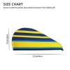LHBWCVN Yellow and Blue Stripes Hair Towel Wrap for Women Hair Cap Coral Velvet Hair Drying Cap with Button Super Absorbent Hair Drying Towel Quick Dry Hair Turban for Wet Hair Long Thick Hair view 4
