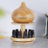 2 Tier Diffuser Holder And essentiall Oil Holder Carousel, Wooden Diffuser Stand 12 Bottles essentiall Oil Storage Rack, Space Saving view 2