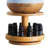 2 Tier Diffuser Holder And essentiall Oil Holder Carousel, Wooden Diffuser Stand 12 Bottles essentiall Oil Storage Rack, Space Saving view 3
