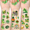 117PCS St Patricks Day Temporary Tattoos for Kids Men Women, Tiny Green Shamrock Tattoos Stickers, Saint St. Patrick's Day Fake Tattoos for Adults, Irish Parade and Party Favors Decoration view 1