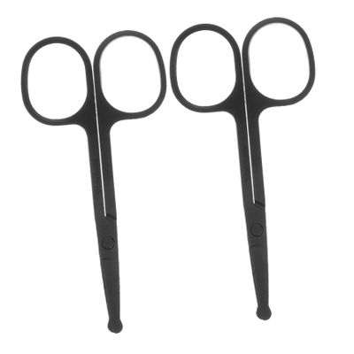 NOLITOY 2pcs Professional Stainless Steel Eyebrow Scissors Scissors for Hair Trimming Round Head for Men Women Nose Beard