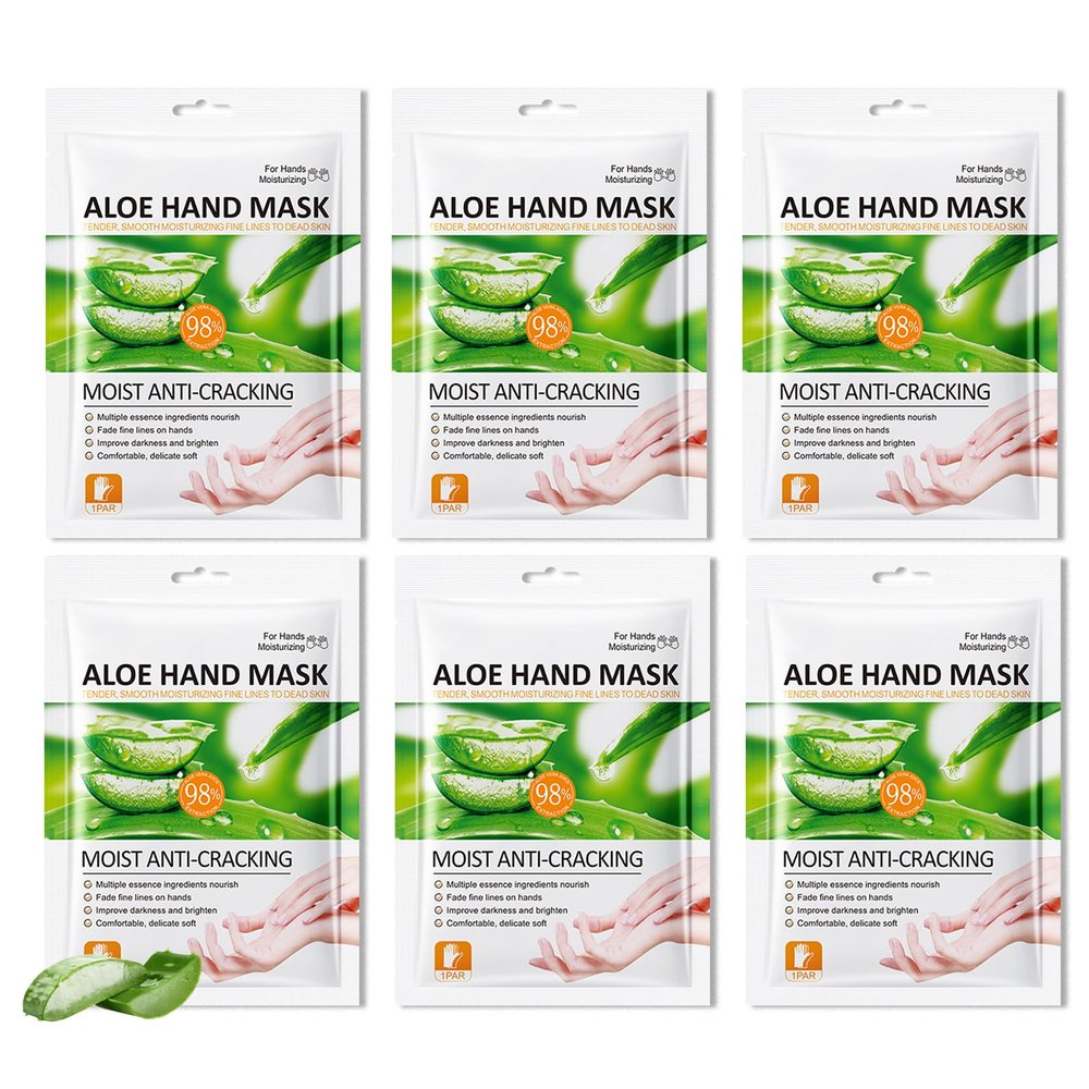 Hydrating Hand Masks, 6PCS Hand Mask Moisturizing Gloves for Men Women, Smooth Long Lasting Soft Exfoliating Hand Peeling Spa Mask Moisturizer Beauty Gift Set for Dry Cracked Rough Dull HandsN)