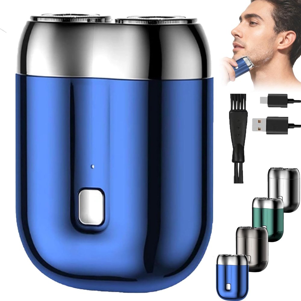 2025 New Upgrade Pocket Shaver USB Mini Shavers for Men, Dual-Head Electric Shaver, Rechargeable Waterproof Mini Razor, Pocket Size Compact Shavers for Men