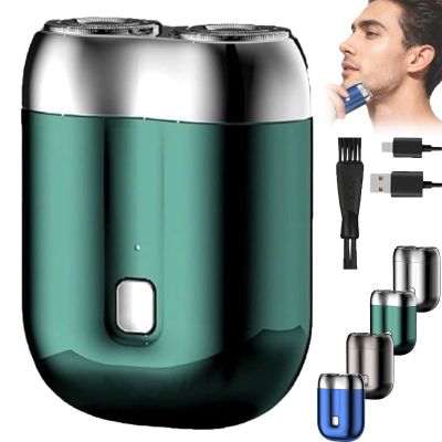2026 Upgrade Pocket Shaver USB Mini Shavers, Dual-Head Electric Shaver, Rechargeable Waterproof Mini Shavers, Pocket Size Compact Shaver for Men